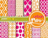 Urban Retro Digital Scrapbooking Paper Set (12)