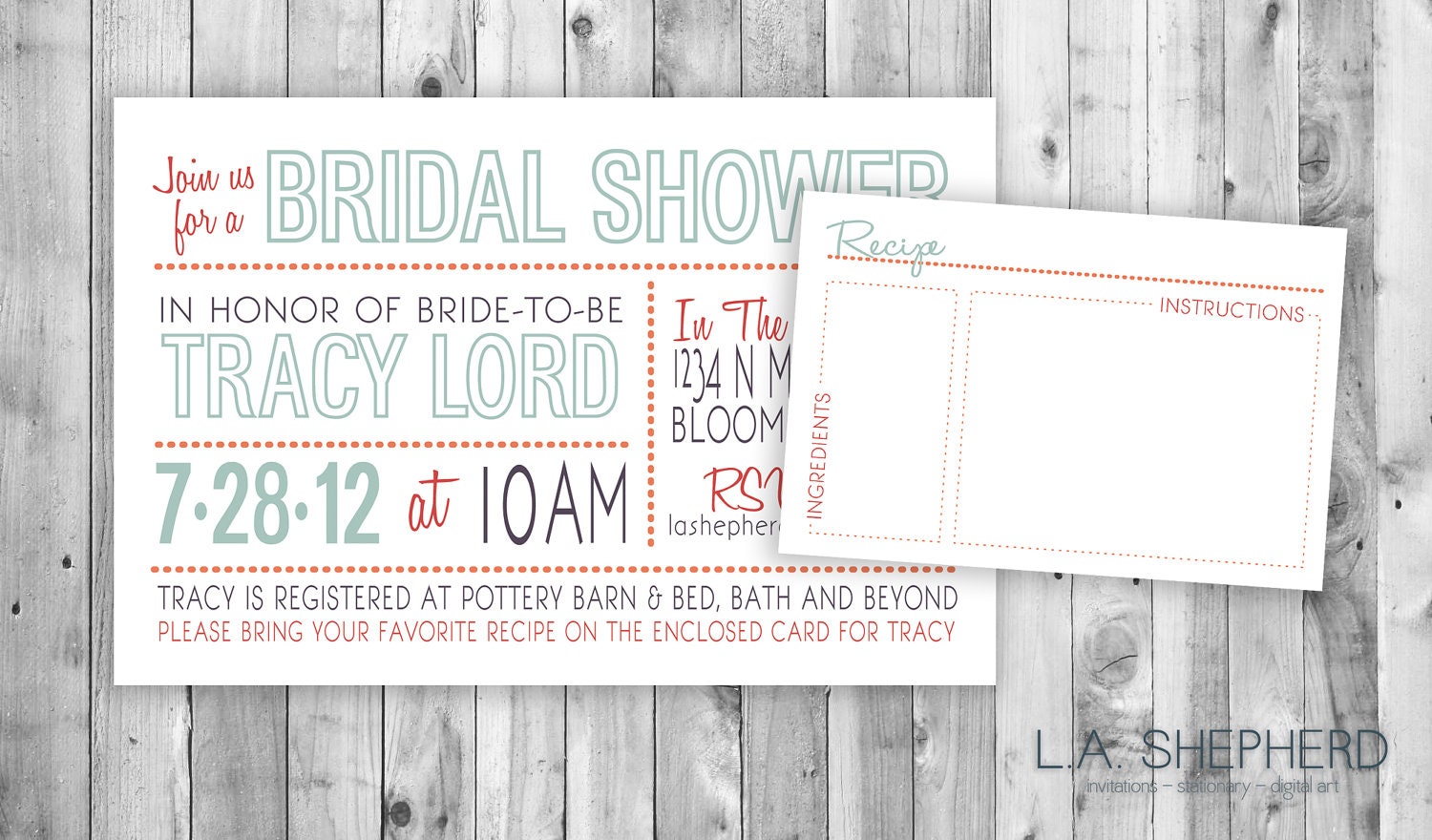 Kitchen Bridal Shower - Custom Printable PDF