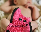 Ugg inspired Baby Boots Crochet Hot Pink black