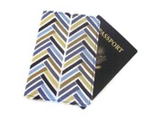 Passport Cover,  blue, chevron