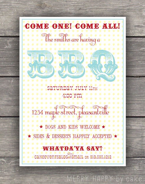 Backyard Barbecue Party Invitation - Summer BBQ