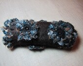 Felt Cuff Felted Bracelet Crochet Fashion Black Brown Modern Accessory Fiber Art Sale