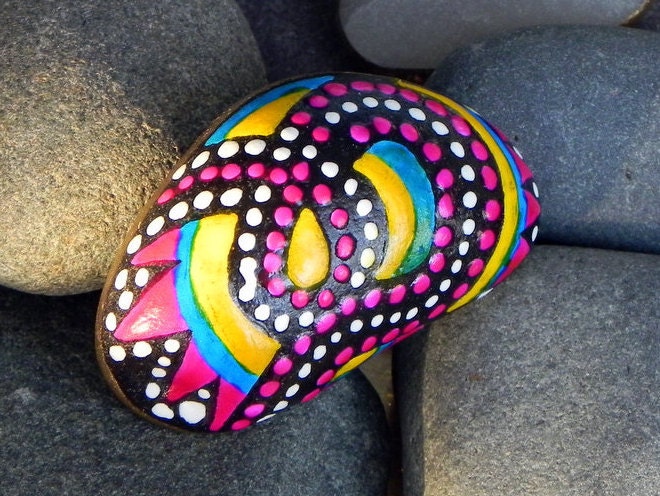 Happy Little Rain Dance / Painted Rock / Sandi Pike Foundas / Cape Cod