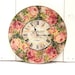 Large Wall Clock Red Roses Country Decor Shabby Chic Vintage Style Clock