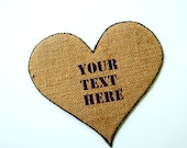 Personalized Burlap Heart Ornament - Upcycled Coffee Sack - Eco Friendly Gift