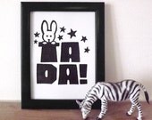 TADA Magic Handprinted Relief Print in Black by hello DODO