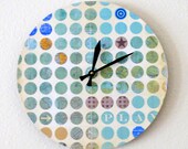 Unique Wall CLock, Recycled Art, Home and Living, Home Decor, Decor and Housewares, Unique Clock