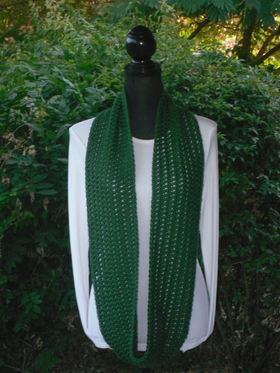 Infinity Eternity Cowl Neck Warmer Scarf Dark Sage Cluster Crochet READY TO SHIP