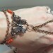 Butterfly Slave Bracelet, Ring Bracelet, Copper, Orange, Beaded Bracelet, Charm Bracelet, Hand Jewelry, Hippie, Bracelet, Custom Sized