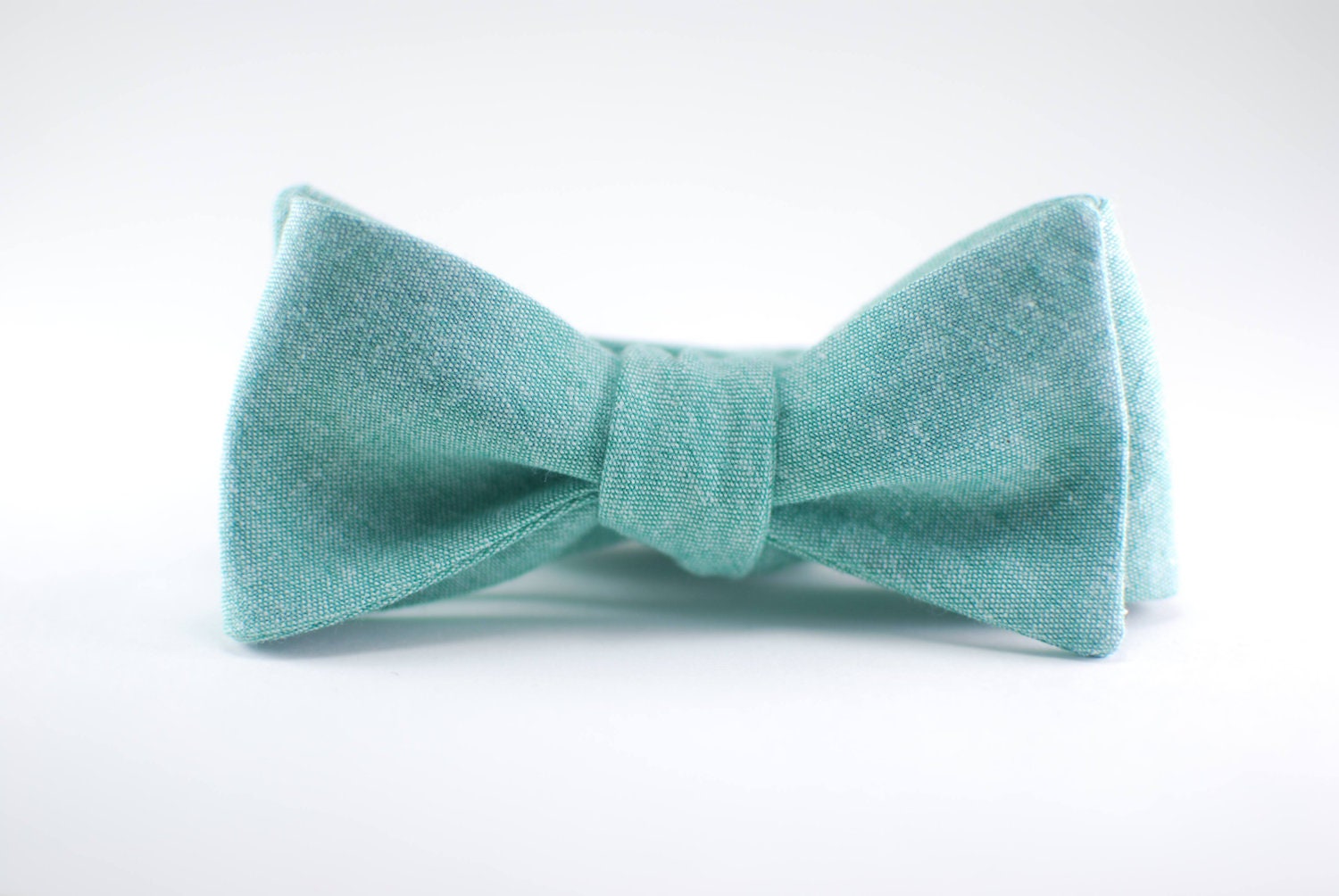 Chambray Bow Tie - Green