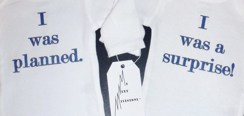 Twins - I Was Planned I Was a Surprise Onesie Set Boys Infant Baby