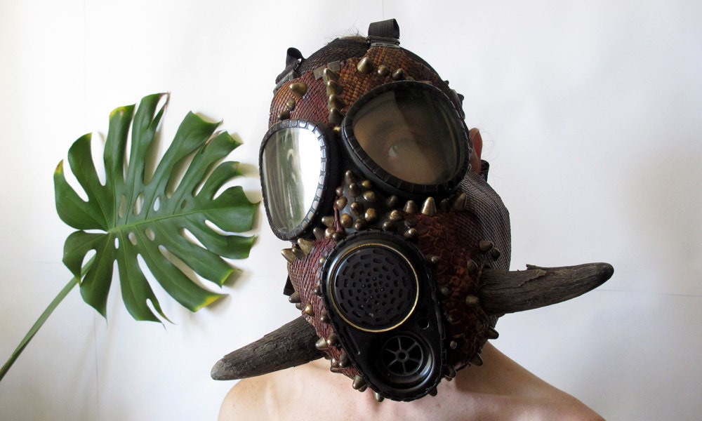 Studded Snake Skin Gas Mask