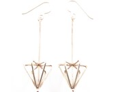 short framed cone earrings - silver