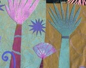 Limited edition giclee print - archive quality - of my original mixed media collage - Garden Life 2