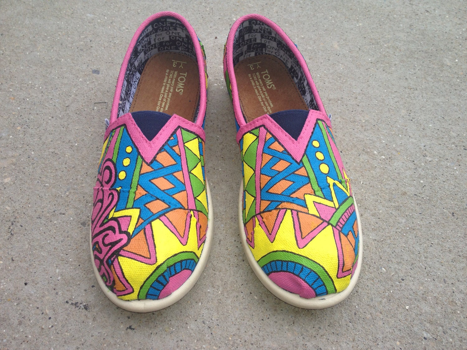 Custom Hand Painted Shoes - Geometric Design