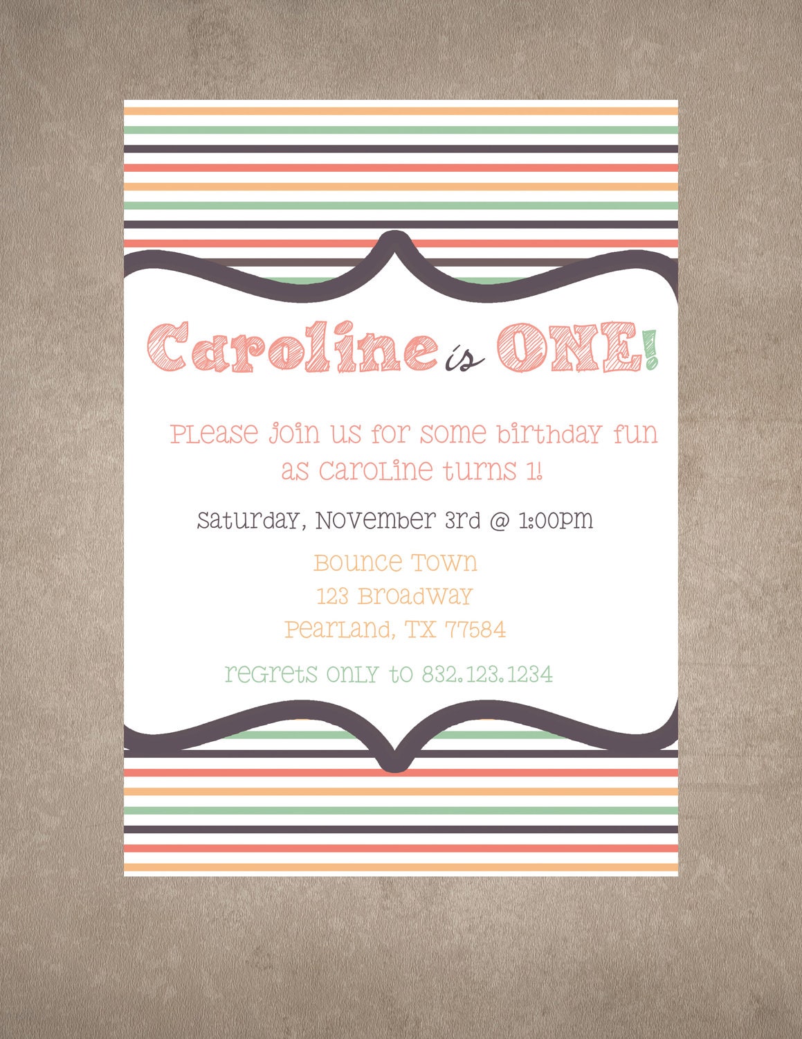 Modern 1st birthday/any age Invite-Print your own Il_170x135