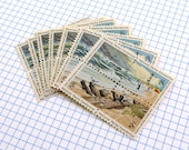 50 blocks of 4 - Vintage unused 1972 - CAPE HATTERAS stamps - great for nautical, beach themed wedding invitations and save the dates