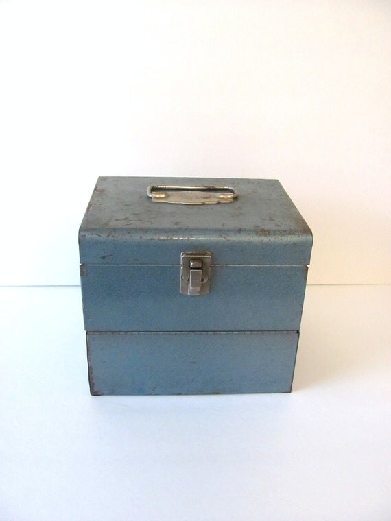 Vintage Metal Box Film Storage Industrial Decor