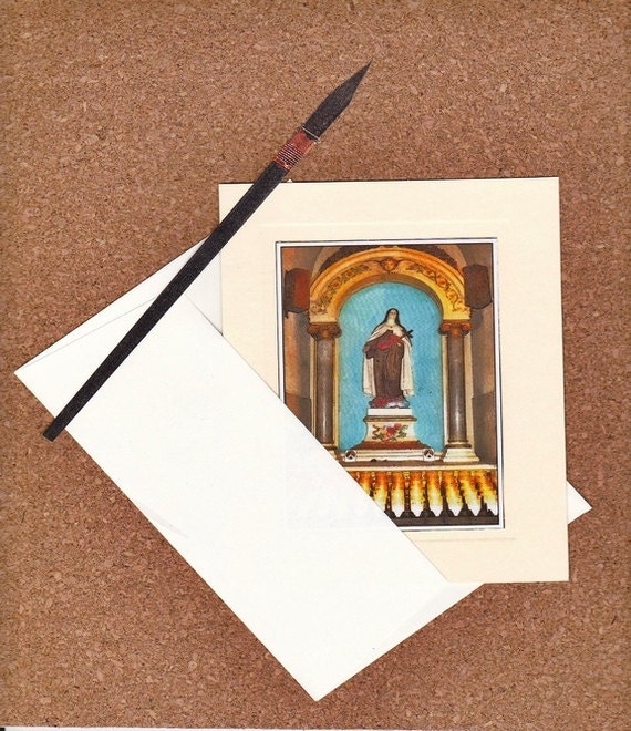 Religious Art Card, Altar Card, New Orleans Fine Art, Holy Card, Vintage Linen Postcard Effect