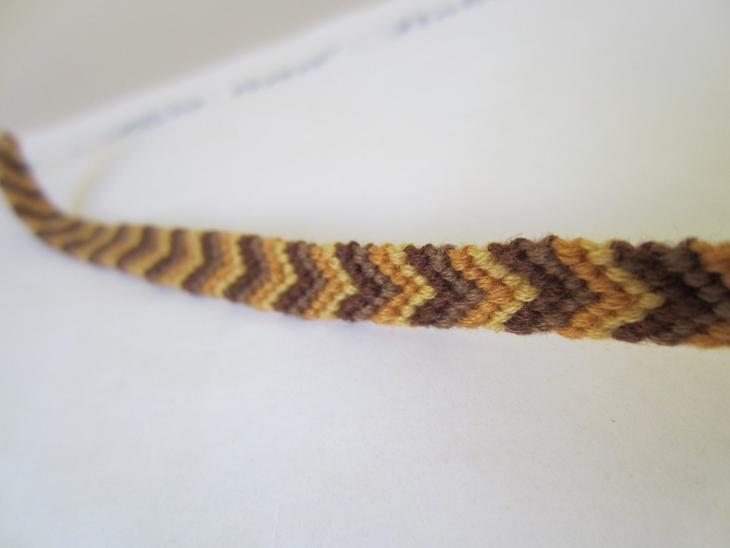 Braided Bracelet - Chevron Bracelet - Natural Brown