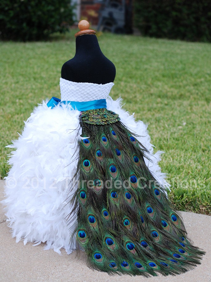 Peacock Train - Peacock Feather Bustle Tail -- Peacock Wedding - Peacock Costume