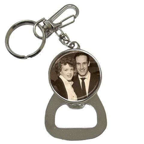 Custom Photo bottle opener keychain, Personalised key chain, handmade silver colored metal keychain