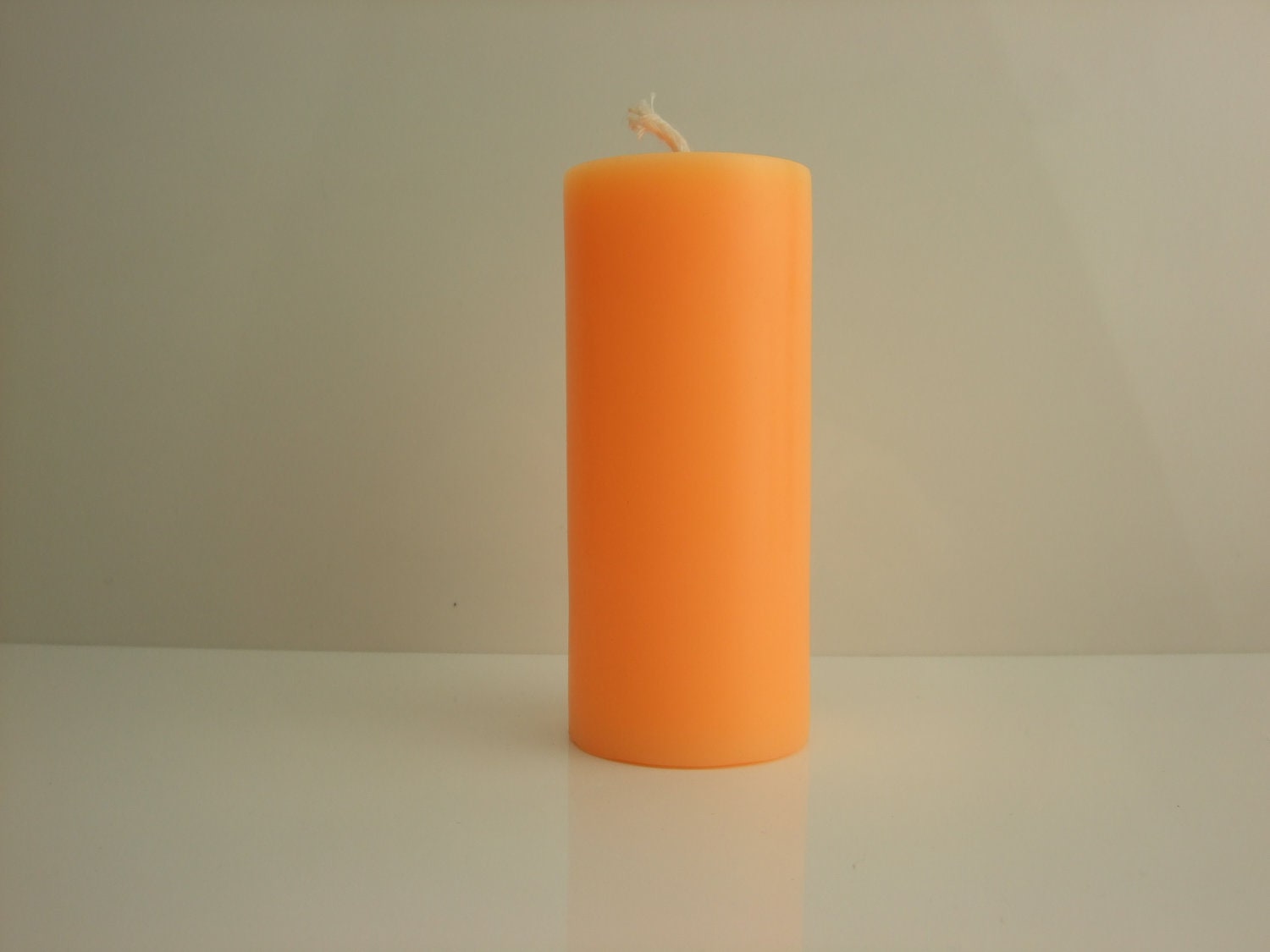 Pillar candle Handmade unscented light orange candle Parrafin wax candle for wedding, home decor and daily use