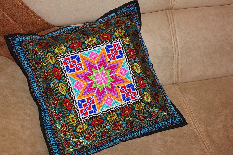 Embroidered Cushion/Pillow Cover,Chinese traditional pattern,red,pink,purple, yellow,green,Home/Sitting Decor