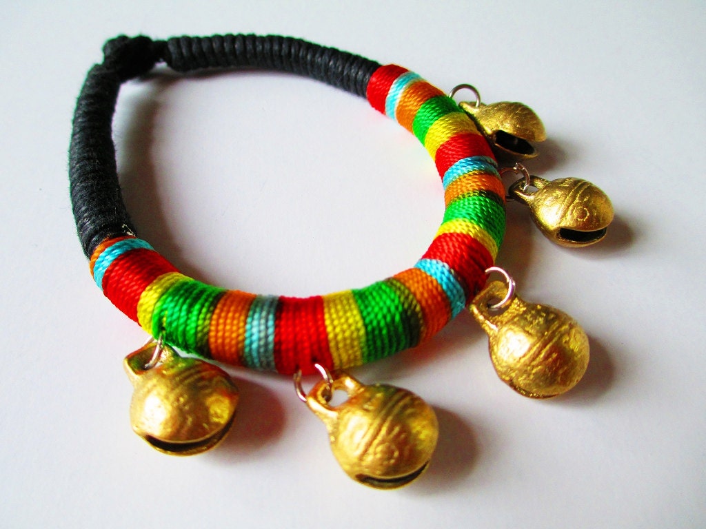 Handmade bracelet anklet, belly dance bracelet, belly dancer ankelet,handbraided bracelet ankelet, colorful wristband with 5 bells