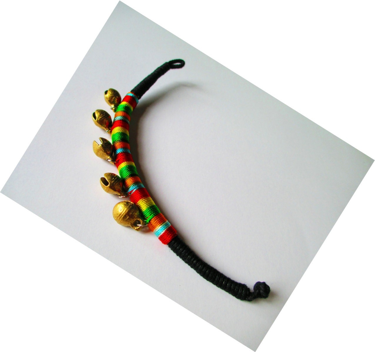 Handmade bracelet anklet, belly dance bracelet, belly dancer ankelet,handbraided bracelet ankelet, colorful wristband with 5 bells
