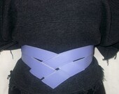 80s New Wave Deep Lavender Leather Belt