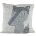 Decorative Pillow -Wolf - soft knitted pillow - grey, 18x18, includes insert