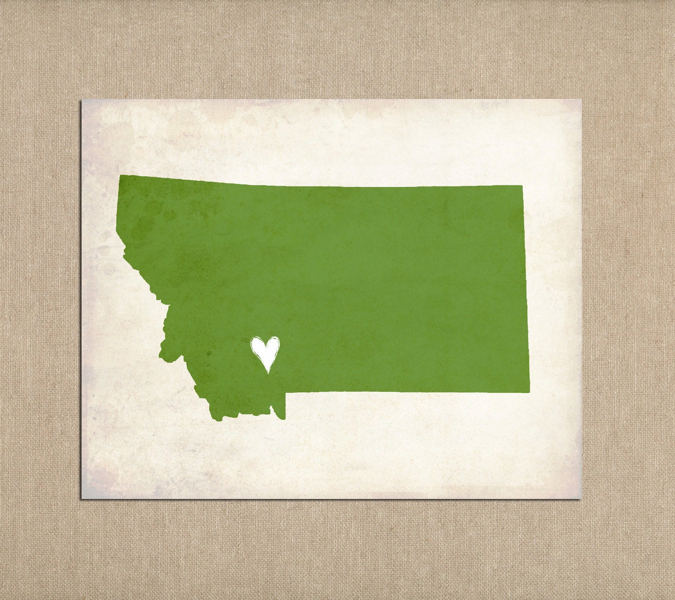 Custom State Map Art Print Montana Love