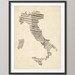 Old Sheet Music Map of Italy Map, Art Print 18x24 inch (907)