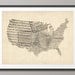 United States Old Sheet Music Map USA, Art Print 18x24 inch (908)