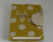 List Taker Notepad Organizer 4 x 6 Echino Deer Mustard, Ready to Ship