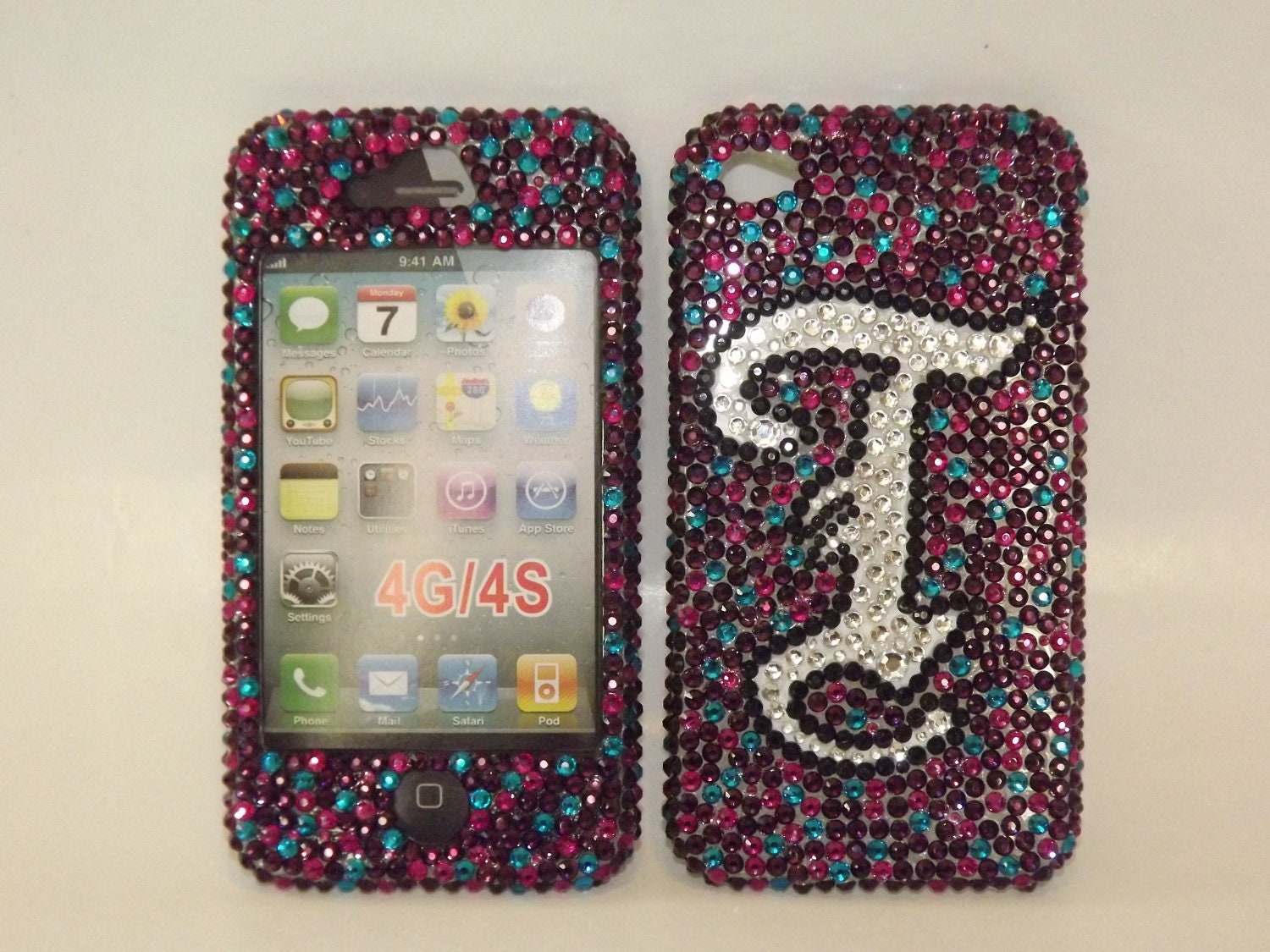 CUSTOM Bling Rhinestone Initial Cell Phone Case Cover
