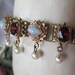 Garnet Turquoise Pearl Rhinestone Vintage Bracelet