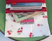 Cherry, Red, Womens, Wallet, Card holder, Organizer, MADE TO ORDER
