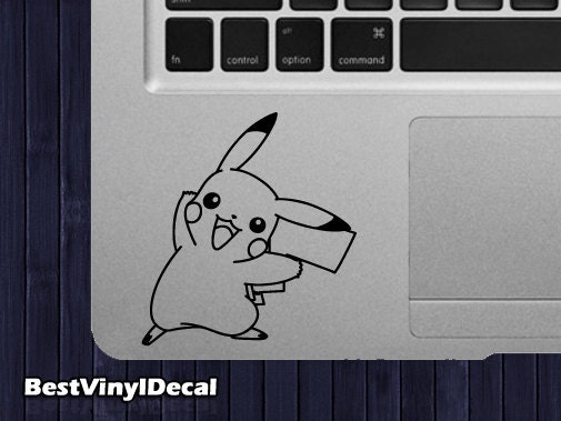 Pikachu frontal vinyl decal (for macbook or ipad)