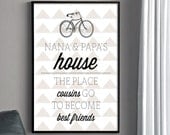 NANA & PAPA'S HOUSE - Custom Poster for Grandparents