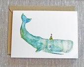 Whale Card.  Birthday Card.