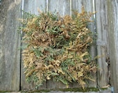 Natural Year Round Wreath - Elemental - Square or Round - Dried Wreath - Bracken Fern & Spanish Bluebell