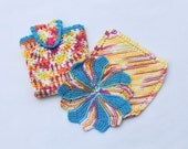 Beautiful Crocheted Kitchen Towel with Matching Knit Dishclothes