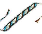 Crystal Friendship Bracelet - Designer Bracelet with Thread, Leather & Crystals