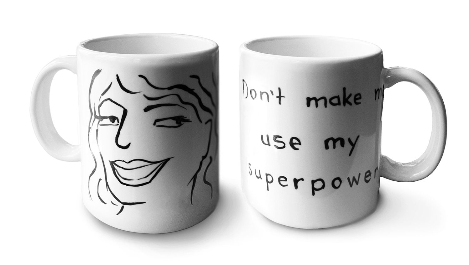 Hand Painted Superpower Mug