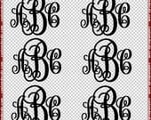 3" wide ea. Personalized Monogram (Classic Monogram Style) - Set of Six (6) - Mini Decalz