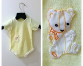 Vintage Newborn Knitted Yellow Onsie 1970's