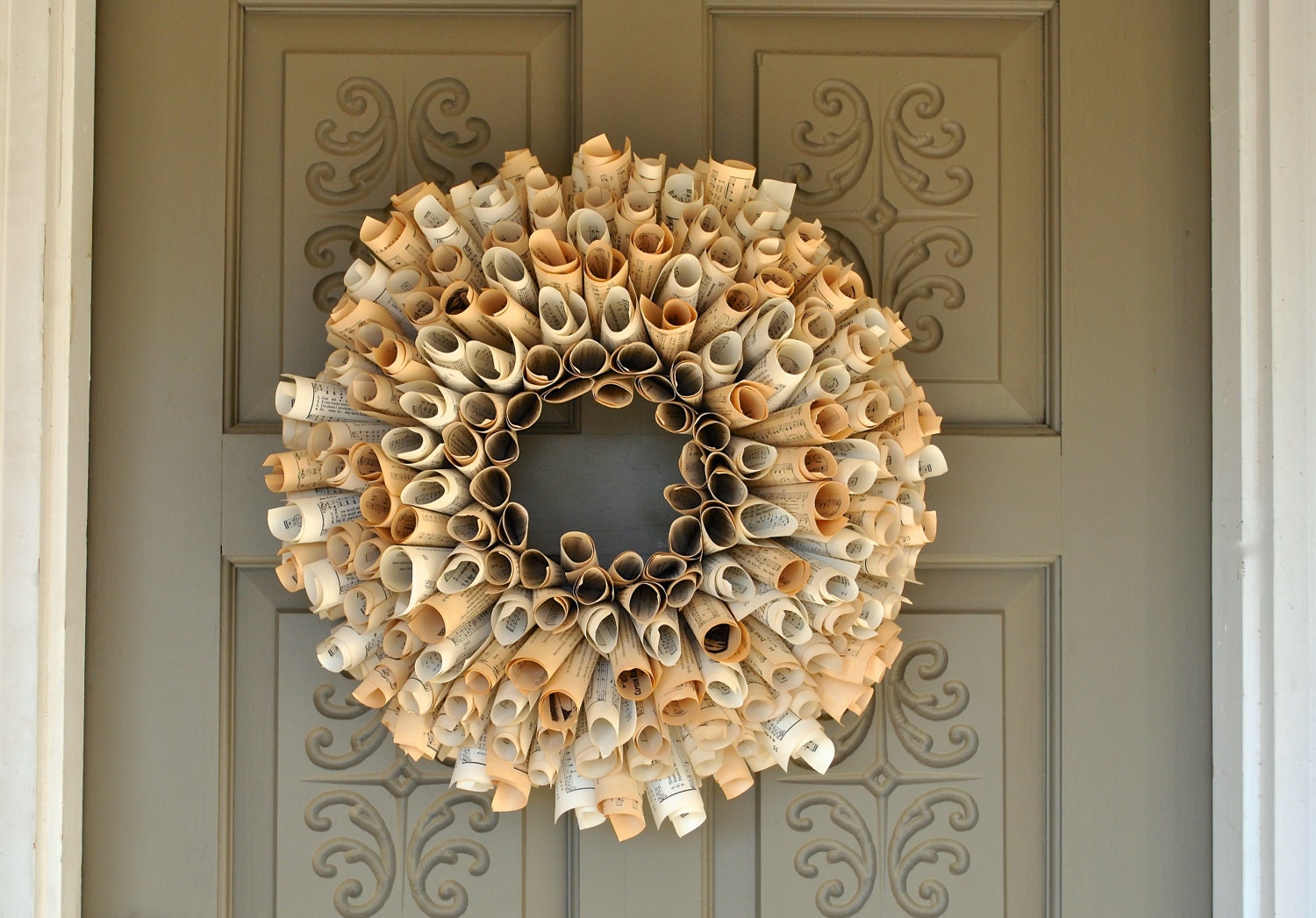 Vintage Paper Wreath - Door Wreath - Home Decor vintage music,dictionary, or novel pages - Etsy Front Page Item