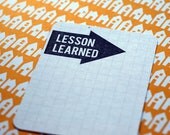LESSON LEARNED : unmounted red rubber stamp